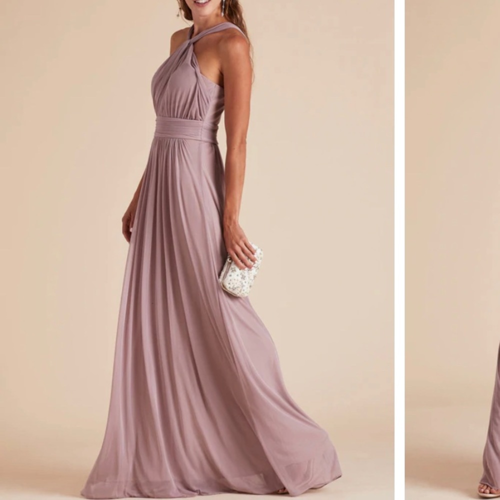 Birdy Grey Kiki Dress in Mauve Mesh (no slit)